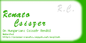 renato csiszer business card